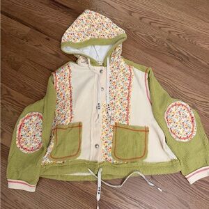 SOLD POL Patchwork Jacket in Lime Green
